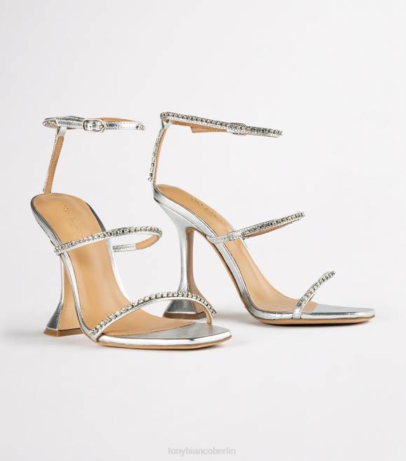 Bling Heels| de Tony Bianco Frauen schüchterne Absätze Silbernappa metallic 4624302